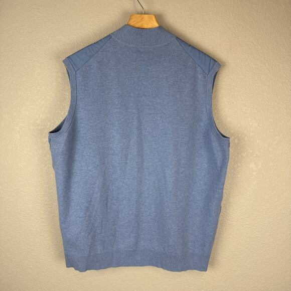 Peter Millar Crown Comfort Men Quilted Hybrid Sweater Vest Size XL Blue Full Zip - Picture 5 of 5